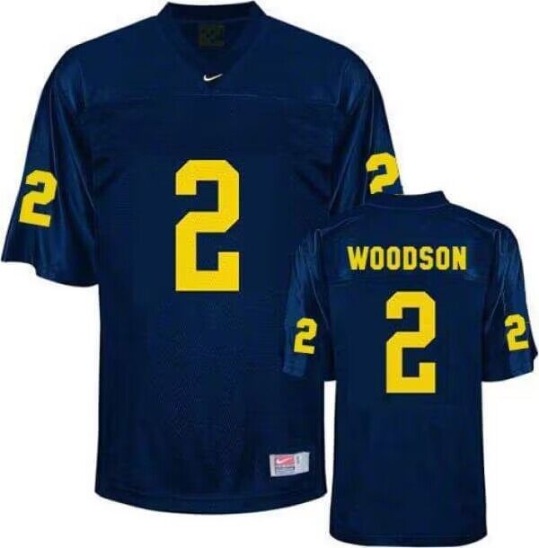 Men's Michigan Wolverines #2 Charles Woodson Navy Stitched Jersey Men's Michigan Wolverines #2 Charles Woodson Navy Stitched Jersey